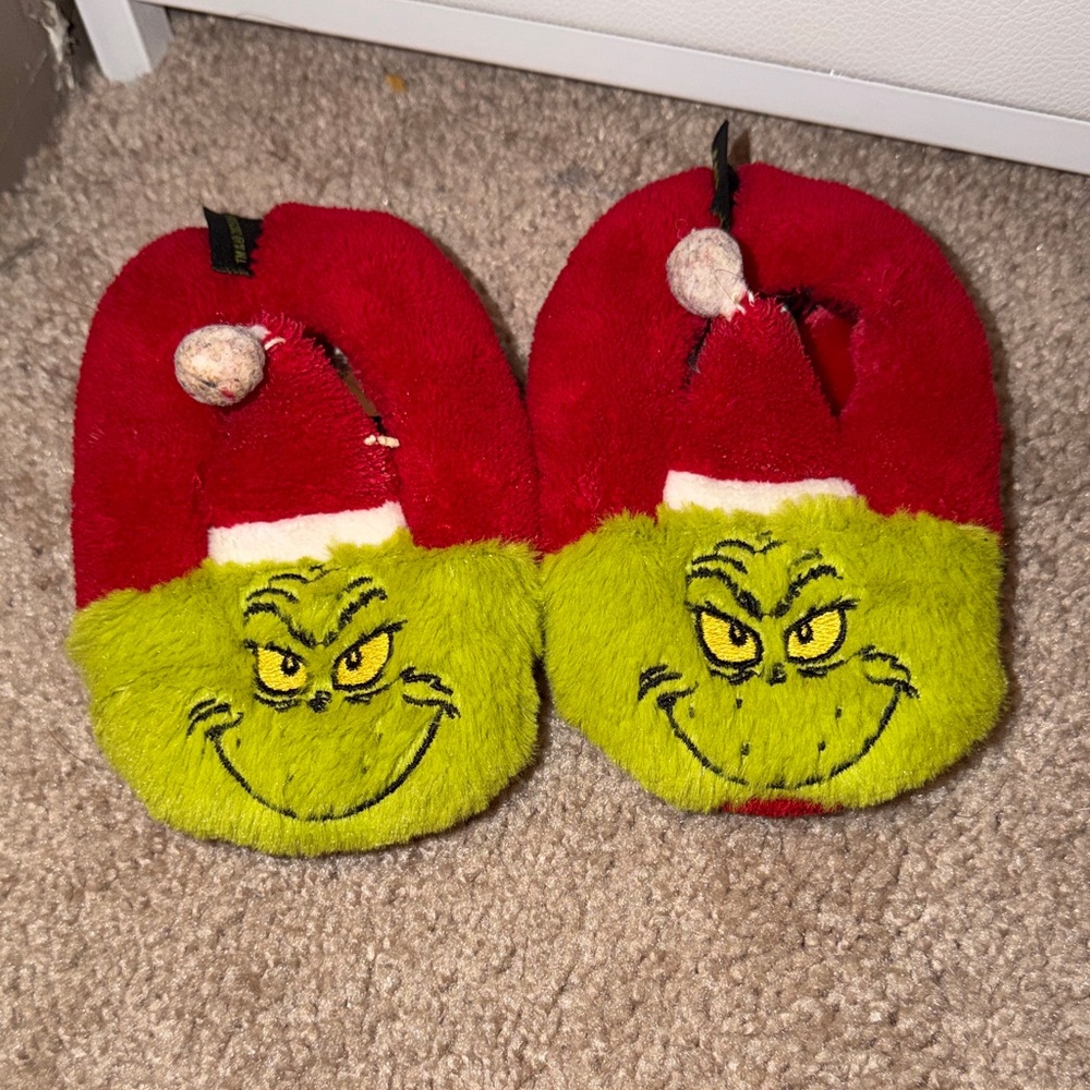 Grinch Red and Green Kids Slippers